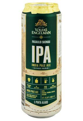 Пиво " Volfas Engelman IPA" світле з/банка 0.568/24 10459 фото